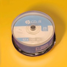 Hewlett Packard HP CD-R 20 Pack Spindle 52x 700MB 80min Blank CDs New Sealed picture