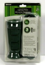 Woods 15-Amp Outdoor Plug In Photocell Light Sensor Timer 3-Outlet Yard Stake   picture