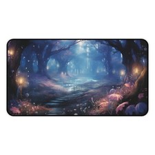 Blue Mystic Forest Gaming Mousepad, Enchanted Forest Gaming Pad picture