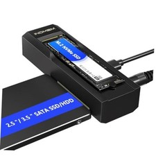 M.2 NVMe SSD Enclosure Adapter, 10Gbps SATA & M.2. NVMe Dual Solid State Drive picture