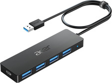 Acer 4-Port USB 3.0 Hub Multiple USB-A Splitter 5Gbps 2FT Cable Laptop PC picture