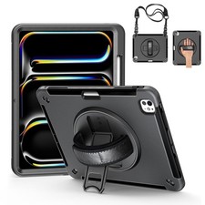 ZenRich Rugged Case for iPad Pro 13 inch M5 M4 Rotating Stand Black Japan Import picture
