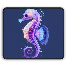 Neon Seahorse Gaming Mouse Pad | Ocean Fantasy Desk Mat picture