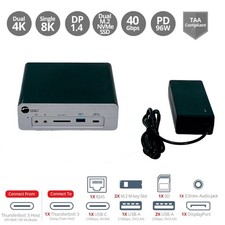 SIIG 8K Thunderbolt 3 Docking Station for Apple Mac Mini Quad Display w/ Adapter picture