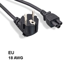 6 feet 18AWG European 3 Prong Power Cord IEC60320 C5 to 90° Right CEE 7/7 SCHUKO picture