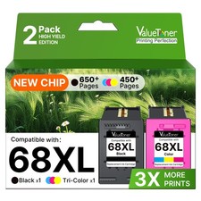 Valuetoner 68XL Ink Cartridges for HP 68 Black/Color Combo Pack picture