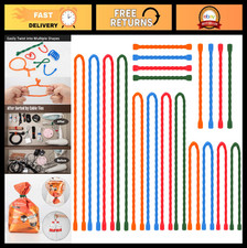 20 PCS Reusable Silicone Cable Ties - Steel-Core Twist Straps for Organizing Cor picture