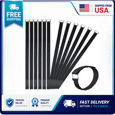 12pc Reusable Nylon Hook Loop Cable Straps 24