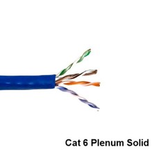 Kentek Blue 1000ft Cat6 Plenum CMP Solid Bulk Cord 23AWG 600MHz Pure Copper RJ45 picture