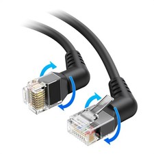 Cable Matters 10ft Rotatable Cat6 Ethernet Cable Right Angle Black picture