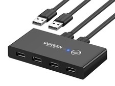 USB Switcher 2 Computers USB Switch 2 PC Sharing 4 USB Devices 2 in 4 Out wit... picture