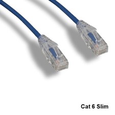 Kentek Blue 25ft Slim Cat6 UTP Ethernet Patch Cord OD 3.6MM 28AWG Clear Boot picture