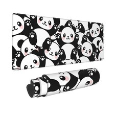 Cute Panda Print Extended Gaming Mouse Pad - XL Oversized Non-Slip Desk Mat 31.5 picture