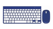 New Cylo Metallic Blue Wireless Keyboard & Mouse Combo Set Factory Sealed ￼ picture