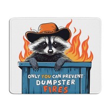 Funny Dumpster Fire Raccoon Mouse Pad 7.9x7.9 Inch Laptop Desk Home Office picture