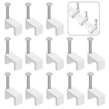 Easytle 200 Pcs 8Mm Cable Clips Nail in Flat Ethernet Cable Wall Clips for Cords picture
