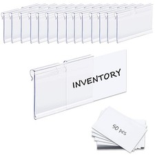 50PCS Basket Bin Labels Clip On Clear Plastic Label Holders 6X4CM Paper Inserts picture