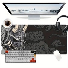 XXL Dark Japanese Style Samurai Design Gaming Mouse Pad - Non-Slip Base Desk P picture