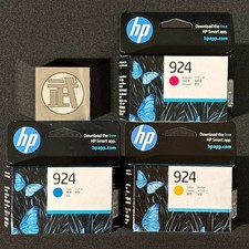 Genuine HP 924 Cyan Magenta Yellow Ink 3-Pack OfficeJet Pro 8120 8130 Exp. 09/20 picture