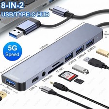 8 in 2 Port USB-C Hub Adapter -5G Speed Multi Splitter for PC, Laptop & MacBook picture