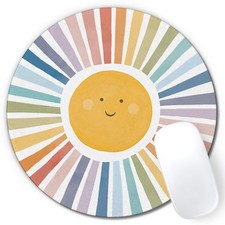 Mouse Pad 7.9x7.9 Inch Boho Colorful Sunshine Rainbow Nipil Model Cute Pads Desk picture