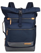 Tumi Dalston Ridley Roll Top Backpack Navy Used zipper pocket picture