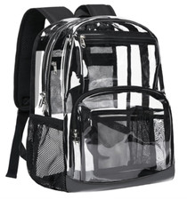 Vorspack Heavy Duty Clear Backpack, Large Transparent Bookbag for Adults, Black picture
