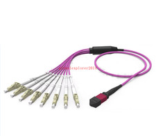 Fiber Optic Fanout Cable 8 Fibers Multimode MM OM4 MPO Male - LC/PC Transceivers picture