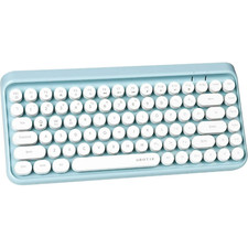 UBOTIE SK-621BT Bluetooth Blue White keys Computer Keyboard 84 Keys Retro picture