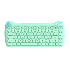 AJAZZ 3060i 2.4G Wireless Bluetooth 84 Key Silent Compact Round Retro Cat Design picture