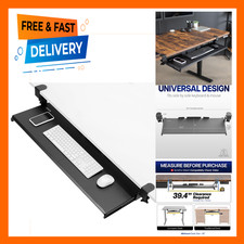 Black Extra Large Clamp-on Keyboard Tray 34 x 11 Inches Adjustable Mount-KB15EB picture