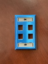 (10) NEW PANDUIT 4-Port KEYSTONE STAINLESS STEEL WALL FACE PLATE w LABLES SEALED picture