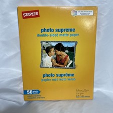 NEW Staples Photo Supreme 50 Sheets Double Sided Matte Paper 8.5X11