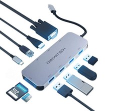 USB C Hub Multiport Adapter - iDriveTech 10 in 1 Docking Station - 4X USB 3.0... picture