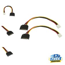 8-Inch High-Speed 4 Pin Floppy Drive to 15 Pin SATA Male Power Cable - 2-Pack picture