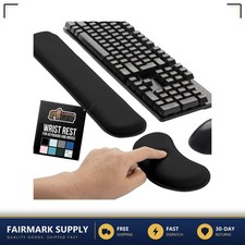 Memory Foam Wrist Rest for Keyboard and Mouse Black 17x3.5 inches picture