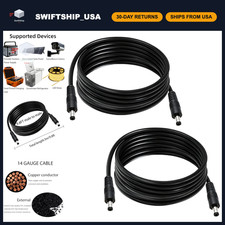 9.8ft DC Power Extension Cable 2-Pcs, 5.5mm x 2.1mm Male to Male Connector picture