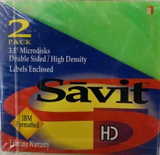 Savit HD 3.5 Microdisk IBM Formatted 2 Pack Sealed picture