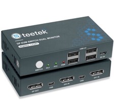 Steetek Displayport KVM Switch, 4K@60Hz Display Port KVM Switch 2 Monitors picture