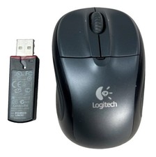 Logitech Wireless Travel Mouse M-RBS136 Black/Grey Complete with Receiver EUC picture