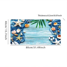 1pc Extra Large Rubber Mouse Pad, 35.4 x 15.7 Inches, Cool Black Ocean Theme w picture