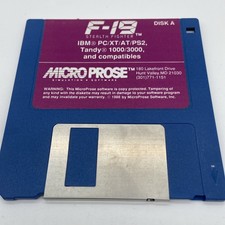 1988 F-19 Floppy Disk  IBM Micro Prose VTG PC games untested picture