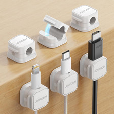6 Pack Magnetic Cable Clips [Cable Smooth Adjustable] Cord Holder, under Desk Ca picture