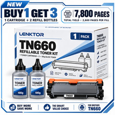 TN660 Refillable Toner Cartridge 1PK BK Fits DCP-L2540DW HL-L2315DW MFC-L2685DW picture