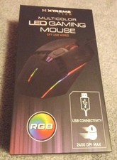 NEW ~ Xtreme Tech Multicolor LED Gaming Mouse, RGB 2400 DPI Max, 4 Button nib picture