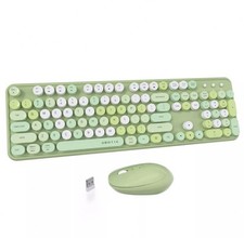 UBOTIE Colorful Computer Wireless Keyboards Mouse Combos, Typewriter Flexible... picture