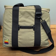 Vintage Apple Computer Carry Bag Case Rainbow Logo Khaki Macintosh 1980s picture