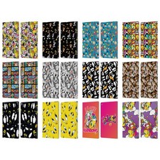 OFFICIAL LOONEY TUNES PATTERNS LEATHER BOOK WALLET CASE COVER FOR AMAZON FIRE picture