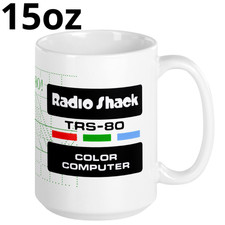 TRS-80 Color Computer Retro Coffee Mug 15oz Radio Shack I Love My Trash Gift picture