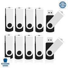 64GB USB 2.0 Flash Drive 10 Pack Thumb Drive Swivel Metal Keychain Portable picture